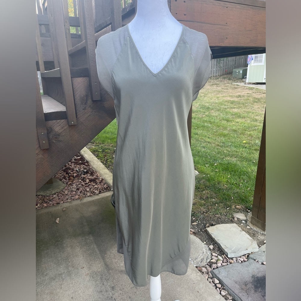 Alexander Wang Silk Olive Green Midi Dress Size Large
